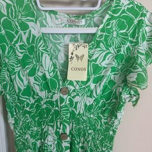 Conos Green Floral SummerDress M/L
